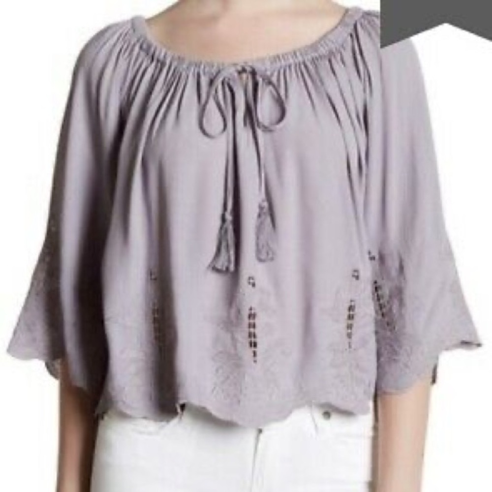ASTR Lace Scalloped Blouse
